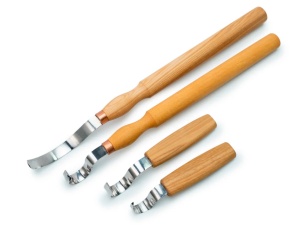 S11 Set 4 cutite cu carlig de sculptura/cioplit, BeaverCraft