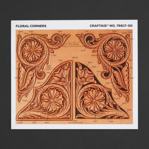 Sablon pielarie "Floral" pentru colturi - Tandy Leather