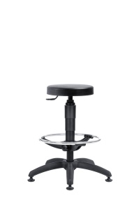 Scaun profesional 1290 Pu Taburet, rotativ, baza cromata - Img 5