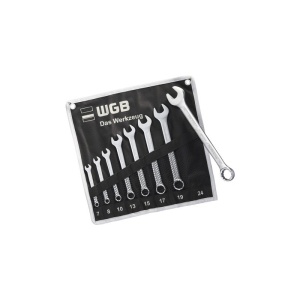 Set chei combinate fixă-inelară WGB 7-24 mm, 8 piese, crom-vanadiu - Img 2
