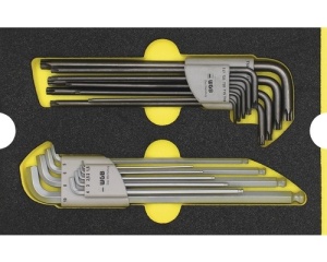 Set chei hexagonale si Torx, 18 piese, insertie pentru sertar