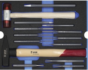Set ciocane si dornuri, 14 piese, insertie pentru sertar