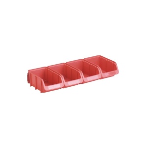 Set sina de perete cu 4 cutii organizare rosii, 425x75x165 mm, Port Bag