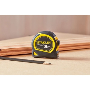 Stanley 1-30-657, ruleta Tylon 8m, tru-zero, protectie din cauciuc, anti-alunecare, 8m x 25mm - Img 5