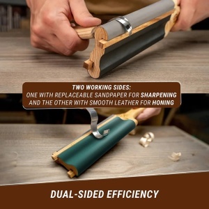 Strop din piele pentru cutite cu carlig si dalti cu pastă de lustruire BeaverCraft– LS5P1 - Img 23