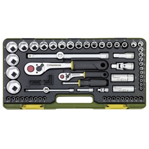 Trusa completa cu chei tubulare, Proxxon 23286, 1/4" si 1/2", 65 piese