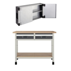 WB 6 Banc de lucru 1130x650x860 mm cu dulap perforat suspendat, Wolfcraft - Img 2