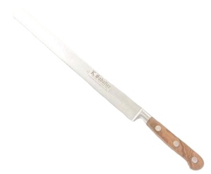 1110JA30OLdents Cutit de sunca zimtat, olive, lungime 30cm, maner din lemn de maslin, Sabatier Authentique