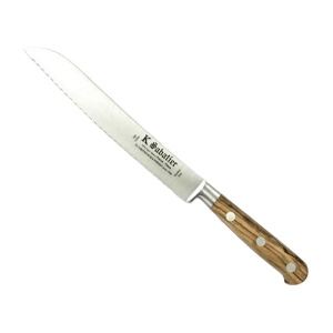 1110PAI20OL Cutit de paine, olive, lungime 20cm, maner din lemn de maslin, Sabatier Authentique