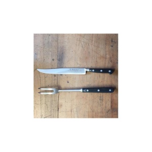 1110SERVDECBBQ Set cutit si furculita curbata- speciale pentru gratar, lungime 23cm, Sabatier Authentique - Img 5