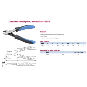 461/4E Clesti taiere laterala pentru electronisti,115mm Unior - Img 3