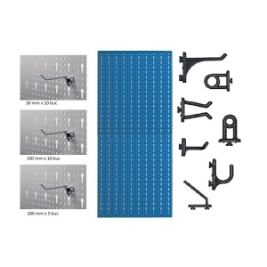 AB6 Panou profesional vertical albastru, 500x1000 mm cu set 45 carlige - Img 2