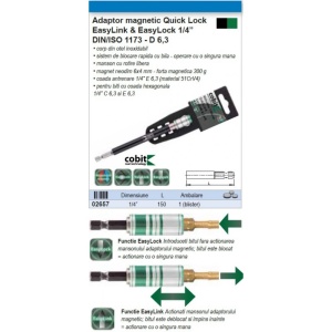 Adaptor magnetic COBIT Quick Lock EasyLink & EasyLock 1/4" - Img 2
