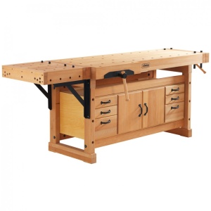 Banc de lucru pentru tamplarie PROFI Elite 2000 + platforma fixare + dulap SM04, Sjobergs - Img 13