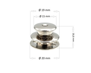 Buton superior XL nichelat cu surub lung pentru sisteme de fixare LOXX - Img 2