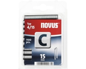 Capse zincate Novus C15x6,1 mm pentru capsator pneumatic, pachet 1100 bucăți