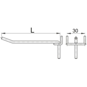 Carlig metalic pentru panou profesional de scule 150 mm, Unior