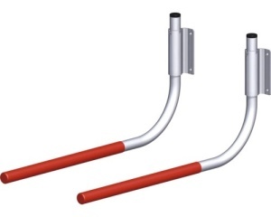 Cârlige de perete pentru bicicletă 550x270 mm, aluminiu cauciucat, pachet 2 bucăți