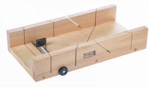 Cutie din lemn cu 1 surub reglaj pentru taiere la 45°/90°, 350 mm- Pinie