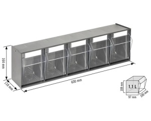 Cutie organizator 60x16,4x11cm transparentă - Img 2