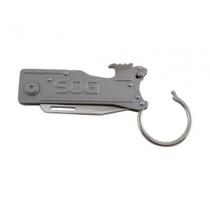 Cutit breloc SOG KeyTron KT1001-CP, lama 5Cr15MoV, Lockback, desfacator sticle integrat, EDC Keychain Knife - Img 20