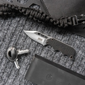 Cutit neck knife SOG Instinct Mini G10 Satin, otel 5Cr15MoV, lama Drop Point 48 mm - Img 19