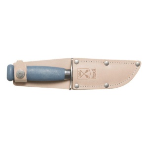 Cutit outdoor Morakniv Scout 39 (S) Blueberry, otel inoxidabil suedez 12C27, maner din lemn de mesteacan, teaca din piele - Img 3