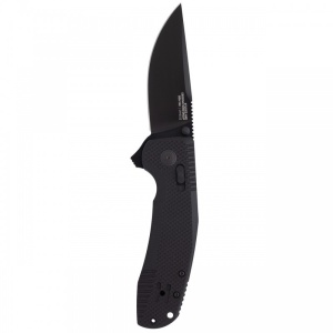 Cutit pliabil SOG-TAC XR Blackout 12-38-01-41, lama Clip Point CRYO D2 Black TiNi, XR Lock, Flipper, Thumb Stud, maner G10 Black, EDC Tactical - Img 4