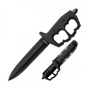 Cutit tactic Cold Steel Chaos Double Edge CS-80NTP cu lama din otel carbon SK-5 si teaca Secure-Ex