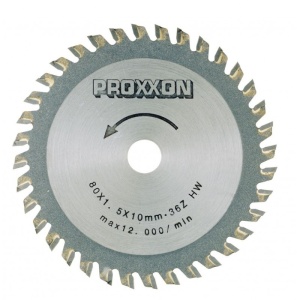 Disc cu dinti din tungsten-carbid, 80mm, 36dinti, Proxxon 28732 - Img 2