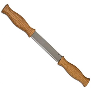 DK1S Cutit de tragere cu maner de stejar si teaca de piele, BeaverCraft - Img 10