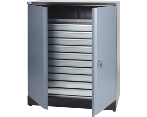 Dulap metalic 2 uși 910x450x1100 mm, cu 1 poliță și 10 sertare