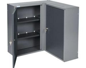 Dulap suspendat pentru colt 600x600x190 mm, cu 2 usi si 4 polite