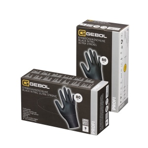Gebol 709630, Set 80 de manusi de protectie Black Nitril Ultra Strong, din nitril, calitate superioara, nepudrate, marimea 8/M - Img 3