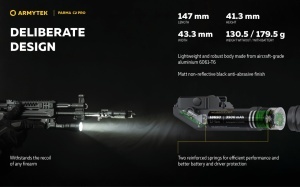 Lanterna tactica Armytek Parma C2 Pro 1500 lm cu montura Picatinny/Weaver si intrerupator la distanta - Img 12