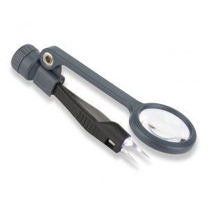 Lupa portabila MagniGrip, putere 4.5x cu leduri si cu penseta de precizie - Carson - Img 3