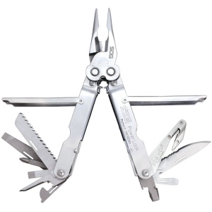 Multitool SOG PowerLock V-Cutter cu husa din nylon, 18 functii, otel inoxidabil 420, Compound Leverage
