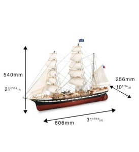Navomodel Nava franceza de antrenament Belem, scara 1:75 - Artesania Latina - Img 3