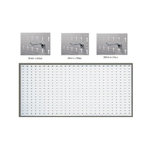Panou perforat orizontal de 1000x500mm alb cu set 30 carlige - Img 2