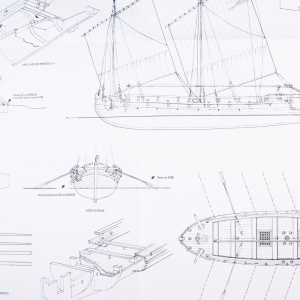 Planuri constructie navomodel, Canoniera Suedeza, Lungime: 345mm, Amati Italia - Img 2