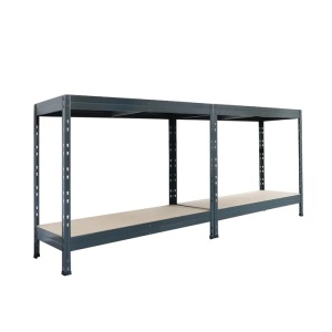 Raft metalic depozitare, 180 x 90 x 45 cm, gri, 4 polite, 300 kg/polita - Img 5