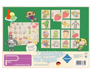 Sablon din lemn, "Gaseste perechea", pentru traforaj, dimensiunea A4, Pebaro