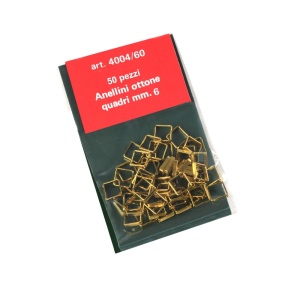 Set 10 inele patrate din alama pt navomodele, 6x6mm, Amati - Img 2