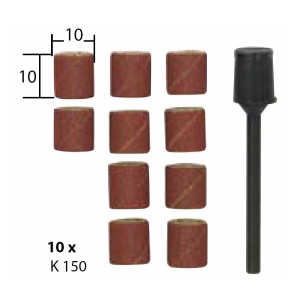 Set ax si 10 tamburi din corindon pentru slefuire, 10mm, GR150, Proxxon 28980 - Img 8