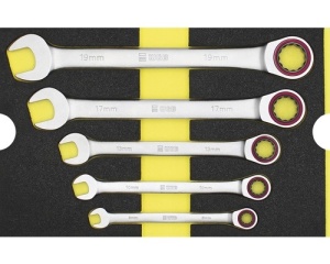 Set chei combinate fixe și inelare cu clichet WGB 268x38x171 mm, inserție pentru sertare, 5 piese
