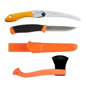 Set Cutit Heavy Duty ORANGE, Fierastrau Silky Pocketboy curbat 170mm cu 8dinti, 30mm si Topor portocaliu - Img 2