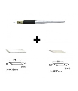 Set Cutter/cutit metalic de precizie / hobby / craft + 80 LAME SCHIMB + VARF 30/45°NT Cutter
