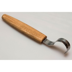 SK2SOak Cutit de cioplit linguri 30mm, cu maner de stejar si teaca de piele, BeaverCraft - Img 16