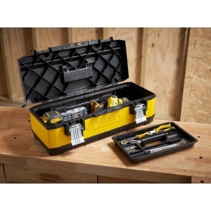 Stanley 1-95-614, Cutie de scule galvanizata din metal+plastic, 26inch - Img 9