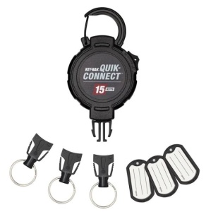Suport de chei retractabil cu cablu kevlar de 120 cm si carabina, cu piese de capăt interschimbabile, Quik-Connect Key-Bak - Img 4